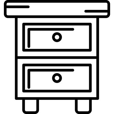 Mobilya simgesi ve vektör illüstrasyonu beyaz arkaplanda izole edildi