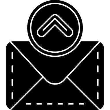 zarf e- posta simgesi, basit siyah biçim