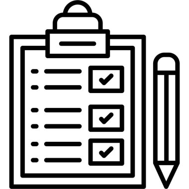 kontrol listesi simgesi. Kontrol listesinin özet biçimi. Arkaplanda izole edilmiş web tasarımı simgeleri