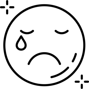 Ağlayan yüz simgesi simgesi el çizimi biçiminde