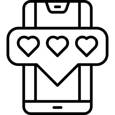 akıllı telefon kalp ikonu ana hatlarıyla