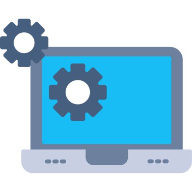 bilgisayar vites ayarları düz stil simgesi