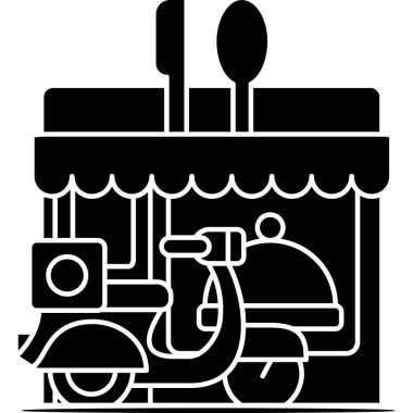 yemek arabası simgesi katı stil