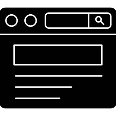 tarayıcı web sayfası simgesi, vektör illüstrasyonu