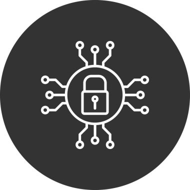 Modern kilit simgesinin vektör illüstrasyonu