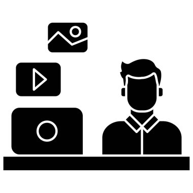 Bir video oynatıcısının vektör illüstrasyonu