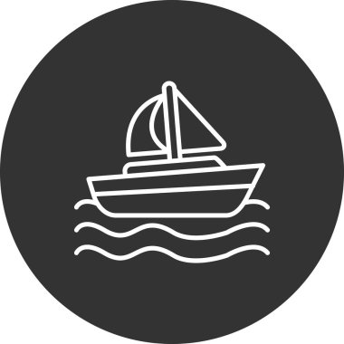 tekne ikonu vektör illüstrasyonu