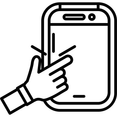 El ile smartphone kutsal kişilerin resmi, vektör çizim