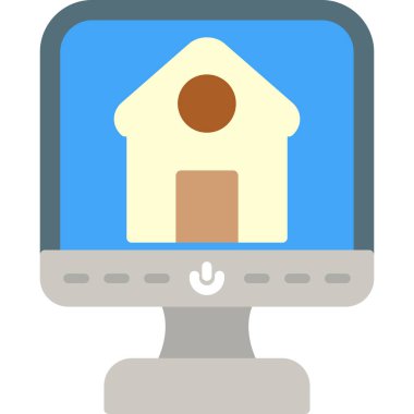 Eve. Web simgesi basit illüstrasyon