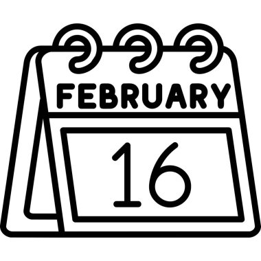 17 Şubat - Şubat takvim simgesi tasarımı