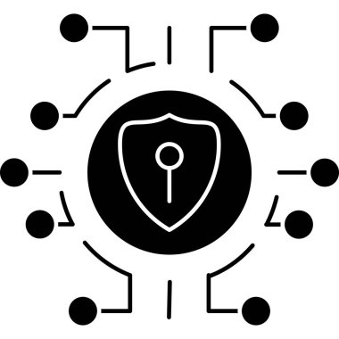 Siber koruma ikonu. Web için basit bir siber güvenlik vektör simgesi çizimi