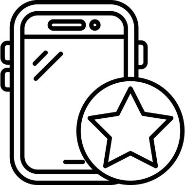 Yıldızlı akıllı telefon. Web simgesi basit tasarım