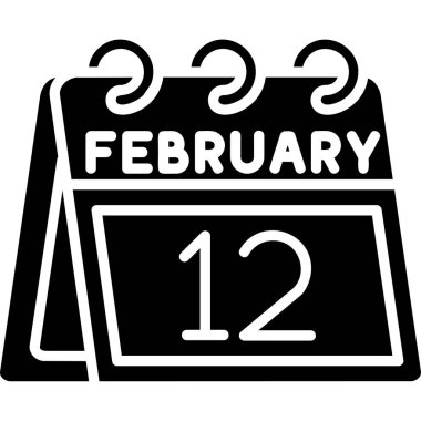 Satır biçimi simgesine sahip 1 Şubat takvimi