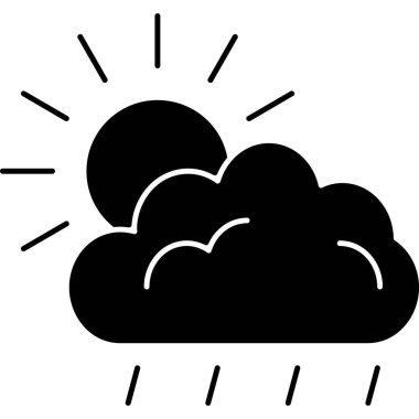 Ana hatlar biçiminde bulut hava durumu simgesi