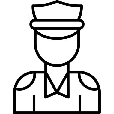 Asker ikonu. Web için asker vektör simgelerinin özet çizimi