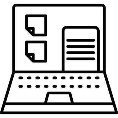 bilgisayar dizüstü bilgisayarı web simgesi, vektör illüstrasyonu