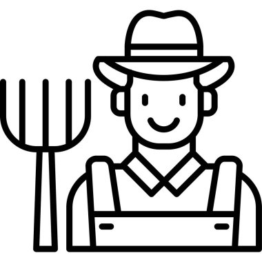 Çiftçi çiftçi ikonu ana hatlarıyla