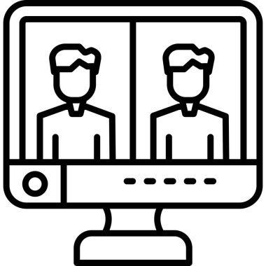 konferans çağrı çizgisi simgesi, vektör illüstrasyonu