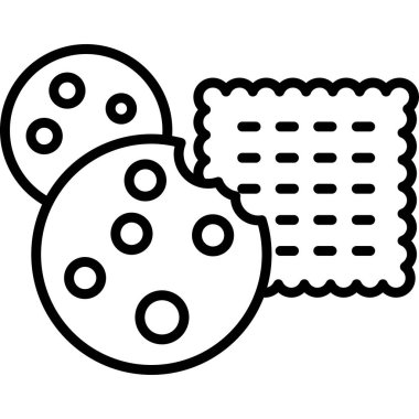 Bisküvi. Web simgesi basit illüstrasyon