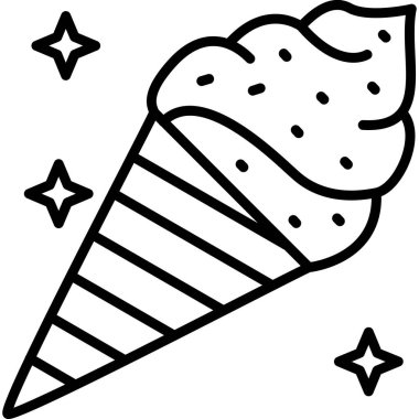 Ana hatlarıyla dondurma ikonu