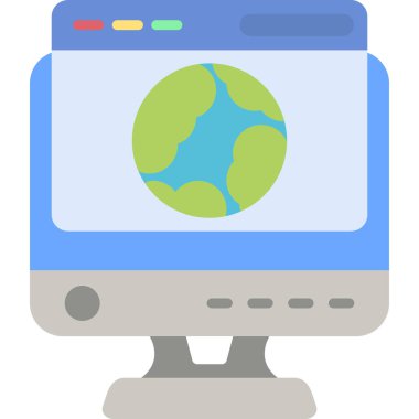 Bilgisayar. Web simgesi basit illüstrasyon