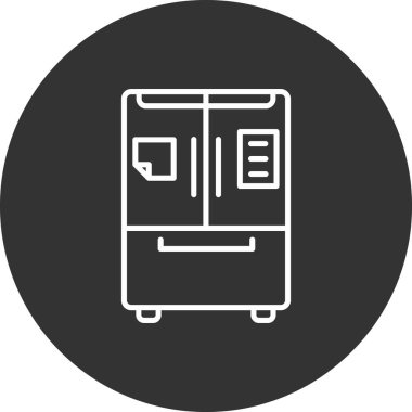 Buzdolabı. Web simgesi basit illüstrasyon