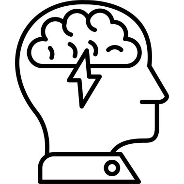 Beyin fikri yaratıcılık simgesi ana hatları biçiminde