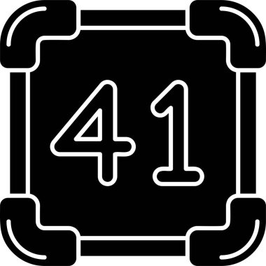 Tek bir 4 'ün vektör illüstrasyonu- siyah arkaplan üzerinde 4 sayısının simgesi.