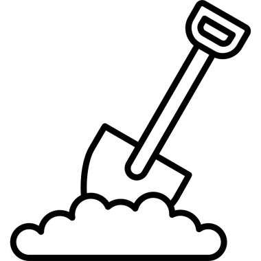 Kürek kürek bahçe ikonu ana hatlarıyla