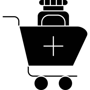 Alışveriş arabası simgesi, vektör illüstrasyonu