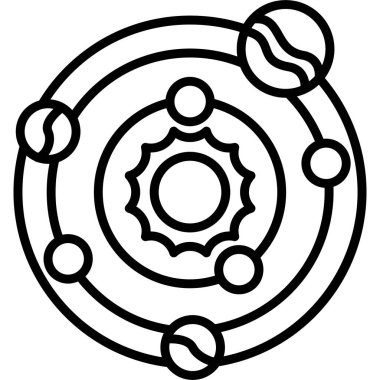 Ana hatlar biçiminde atom atom molekülü simgesi