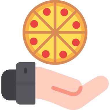 Pizza düz vektör simgesi