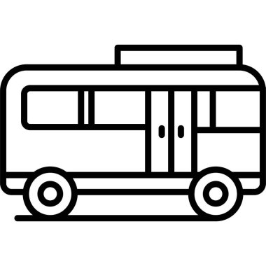 Otobüs simgesi. Web için van vektör simgesinin özet çizimi