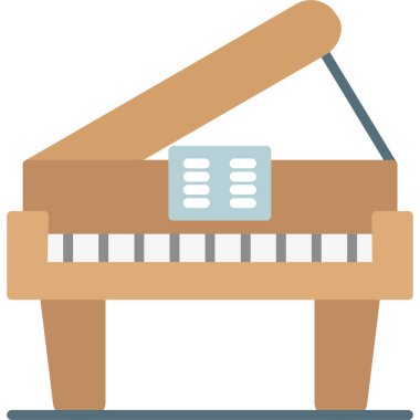 Piyano. Web simgesi basit illüstrasyon