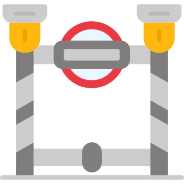 Demiryolu treni düz simgesi, basit, vektör illüstrasyonu