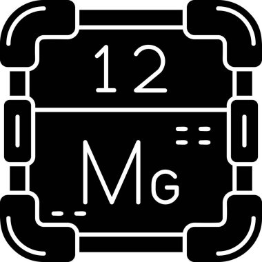 Periyodik tablonun siyah ve beyaz simgesinin vektör çizimi