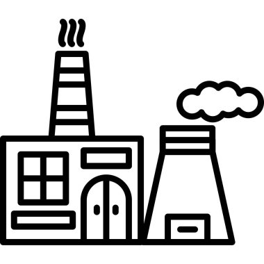 Fabrika bitki ikonu ana hat vektörü. Fabrika fabrikası. bitki endüstrisi