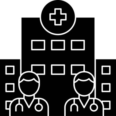 Hastane simgesi, vektör illüstrasyonu