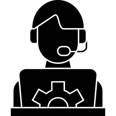 Müşteri hizmeti simgesi, vektör illüstrasyonu