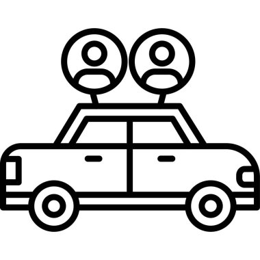 Araba yıkama ikonu taslak vektörü. Araba yıkama makinesi..