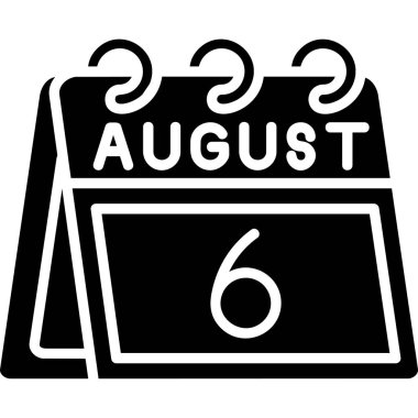 Takvim August Glyph simgesi