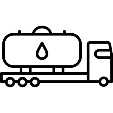 Araba yağı tankeri ikonu. Beyaz arkaplanda izole edilmiş web tasarımı için petrol petrol tankeri vektör simgesinin ana hatları