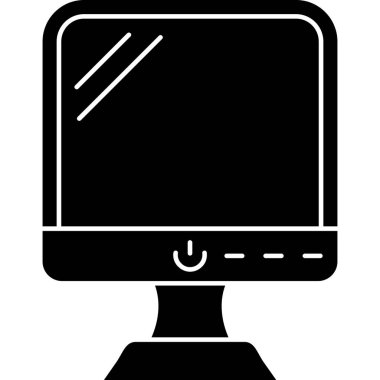Monitör. Web simgesi vektör illüstrasyonu