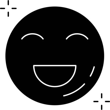 Mutlu emoji simgesi, vektör illüstrasyonu