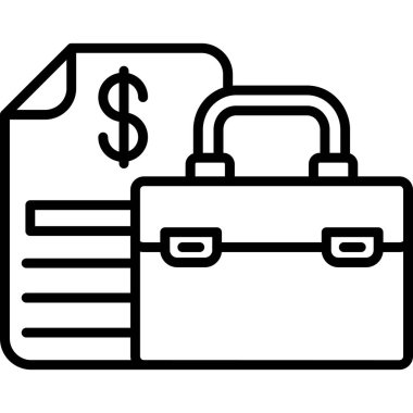 çanta dosya simgesi, vektör illüstrasyonu