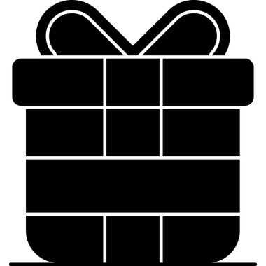 hediye simgesi beyaz arkaplanda izole edildi, vektör illüstrasyonu,