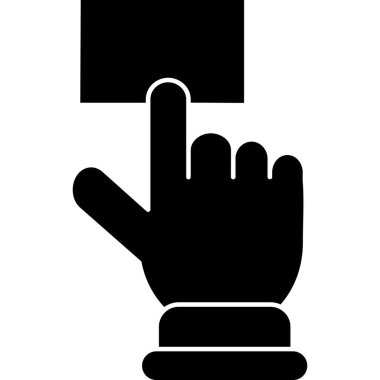 Eldiven simgesi ile el, vektör illüstrasyonu