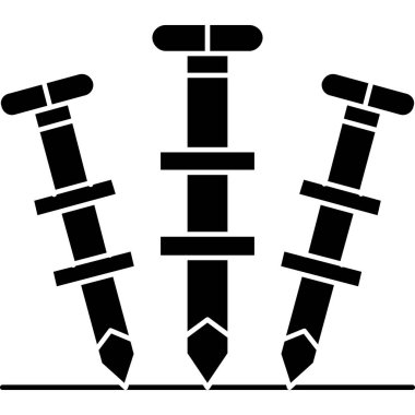 Golf kulüpleri ikon vektör illüstrasyonu