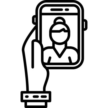 Cep telefonu simgesi, vektör illüstrasyonlu akıllı telefon