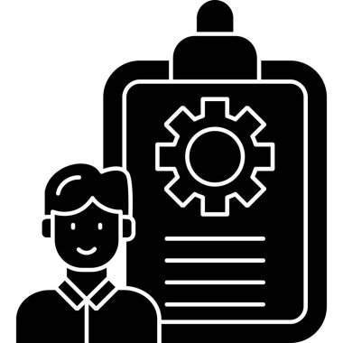 iş yönetimi simgesi, vektör illüstrasyonu